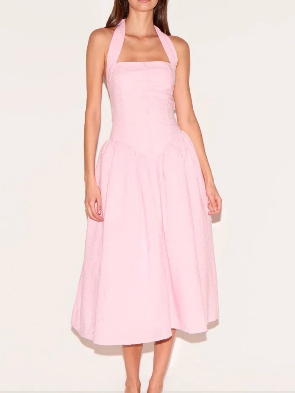 Pretty little things Pink Halter Midi Dress - Elegant Women's Dress size 2